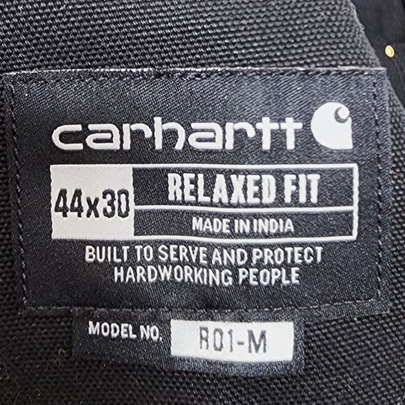 Carhartt Mens Duck Bib Overalls R01-M Relaxed Fit Size 44x30 Black  Workwear - Picture 4 of 7